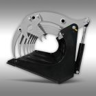 Jansen GS-200 markolókotró kanál, homlokrakodóra szerelhető, silózókanál, kanál krokodilfogó bilincs