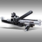 Jansen TS-14L105 Rönkhasító, traktor hidraulikus meghajtású, 14 tonnás, vízszintes kivitel